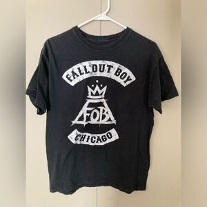 Fall Out Boy Chicago Black Band T-Shirt Unisex Size Medium